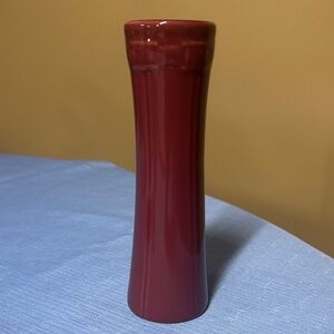 Longaberger Pottery Vase Woven Traditions Paprika Bud Vase 6.75” Tall